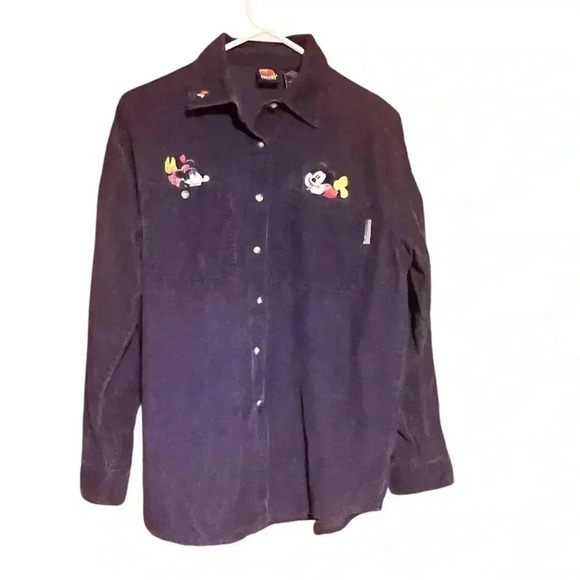 Vintage Mickey Unlimited Long Sleeve Button Down Corduroy Shirt Disney medium - Picture 1 of 5